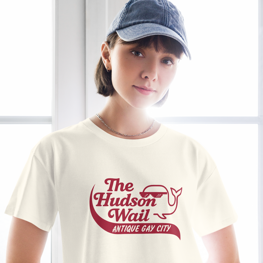 Hudson Wail “Antique Gay City” Retro Upstate Tee – Women’s crop top